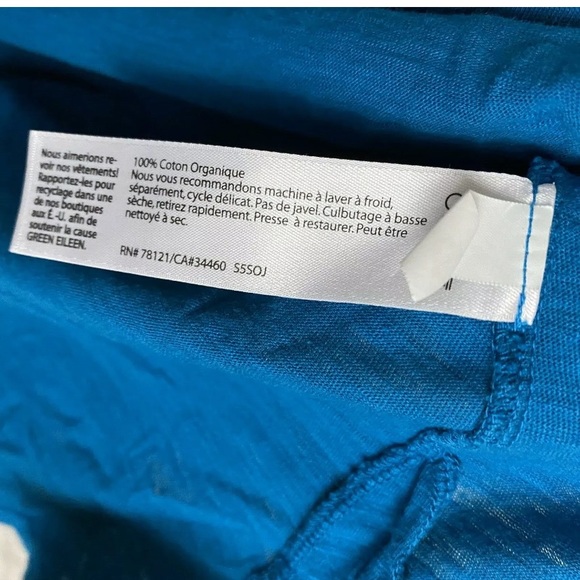 Eileen Fisher Organic Cotton V Neck Tee High Low - Picture 8 of 8